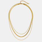 Gold Multi-Layered Chain Necklace – Casual Wear, Gift for Her