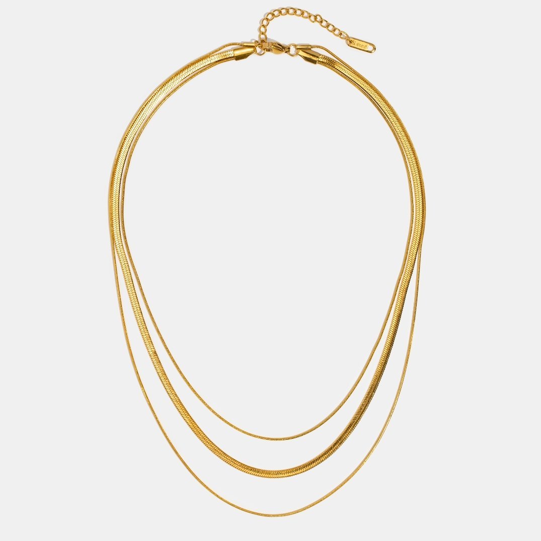 Gold Multi-Layered Chain Necklace – Casual Wear, Gift for Her