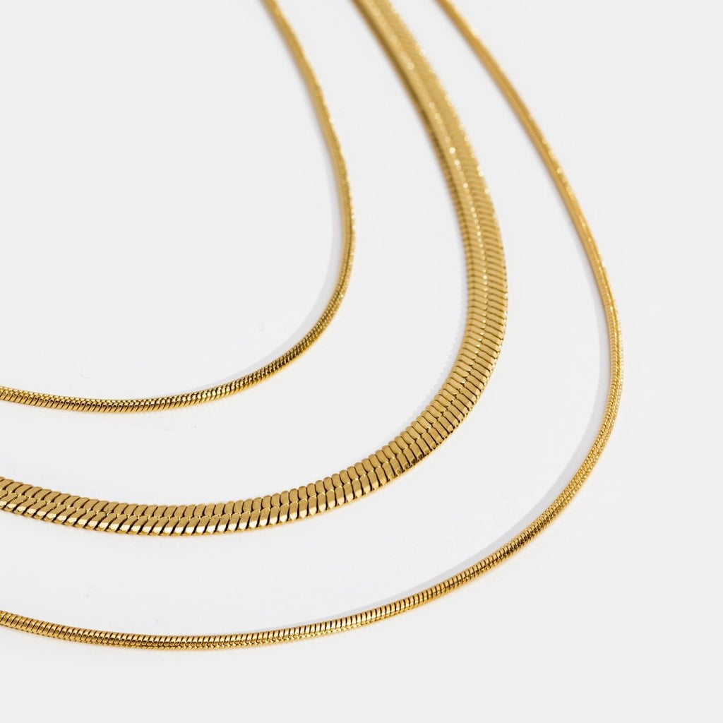 Gold Multi-Layered Chain Necklace – Casual Wear, Gift for Her