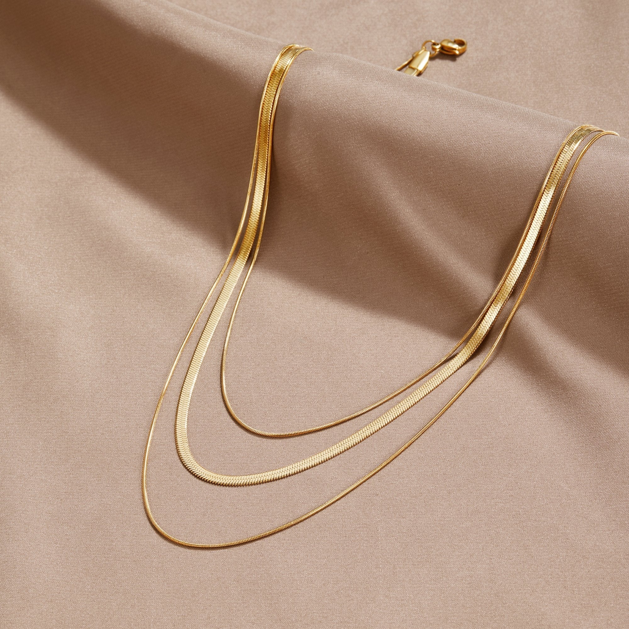 Gold Multi-Layered Chain Necklace – Casual Wear, Gift for Her