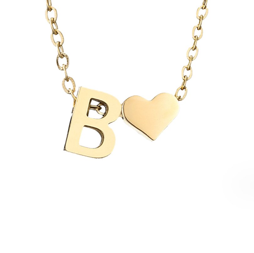Gold Necklace with Forever Love & Letter Design – Gift, Everyday Wear