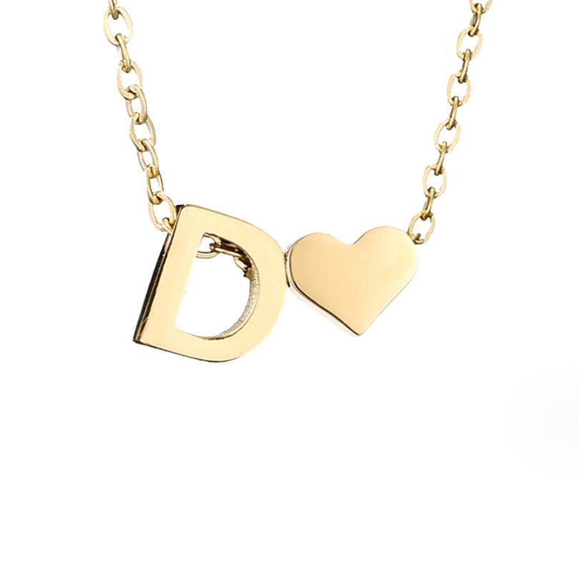 Gold Necklace with Forever Love & Letter Design – Gift, Everyday Wear