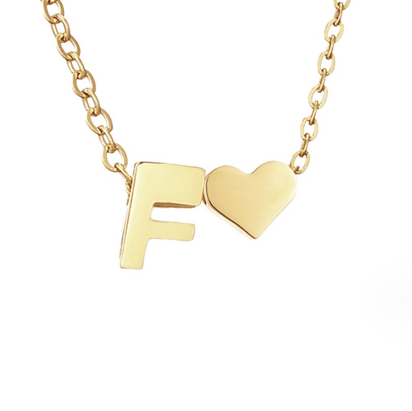Gold Necklace with Forever Love & Letter Design – Gift, Everyday Wear