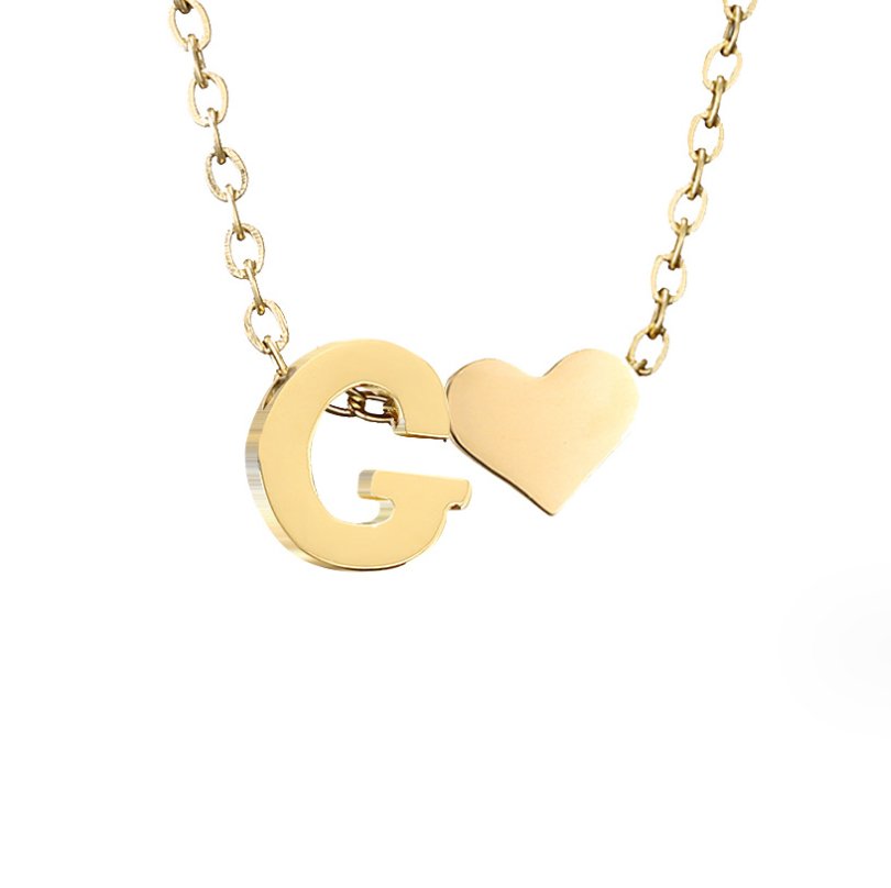 Gold Necklace with Forever Love & Letter Design – Gift, Everyday Wear