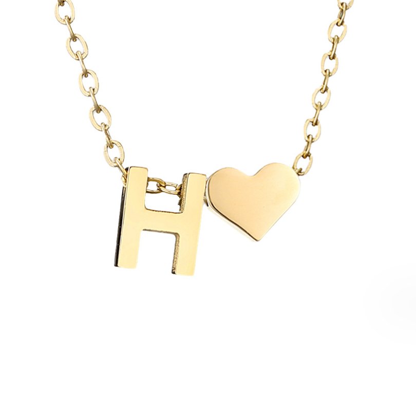 Gold Necklace with Forever Love & Letter Design – Gift, Everyday Wear