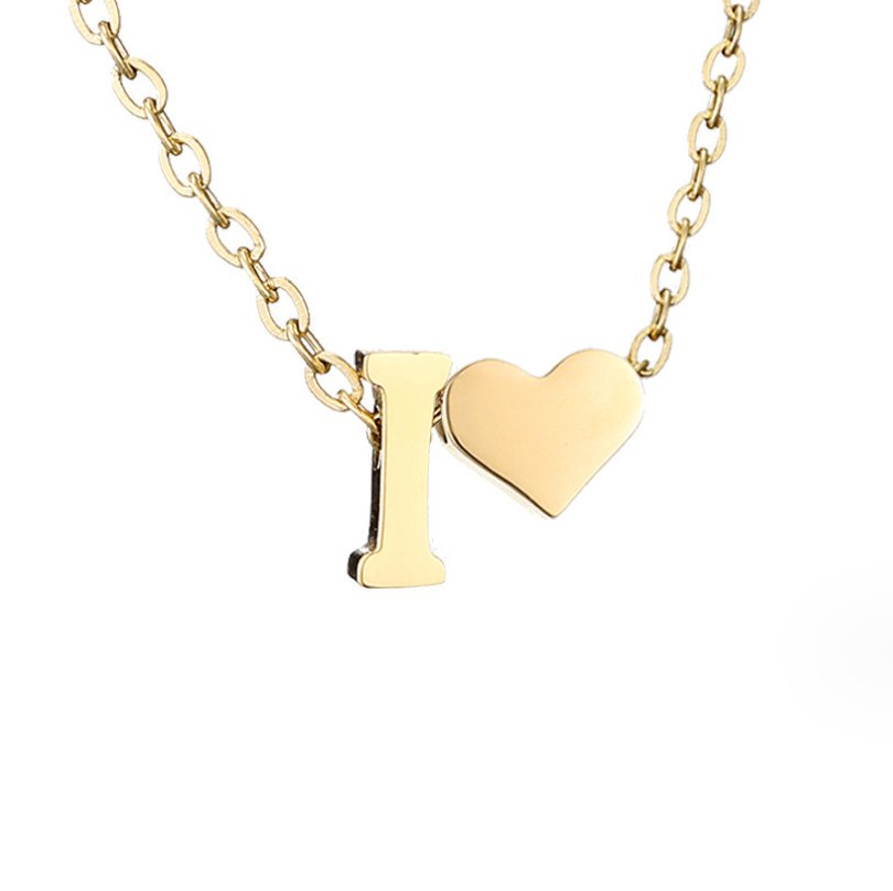 Gold Necklace with Forever Love & Letter Design – Gift, Everyday Wear