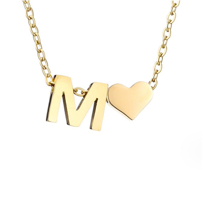 Gold Necklace with Forever Love & Letter Design – Gift, Everyday Wear