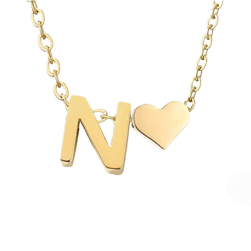 Gold Necklace with Forever Love & Letter Design – Gift, Everyday Wear