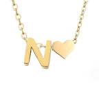 Gold Necklace with Forever Love & Letter Design – Gift, Everyday Wear