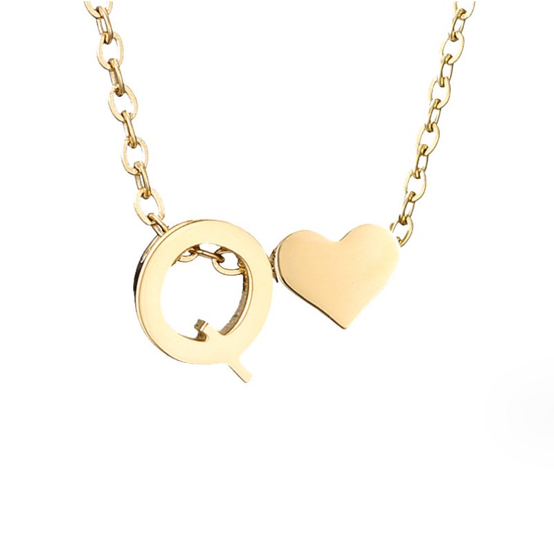 Gold Necklace with Forever Love & Letter Design – Gift, Everyday Wear