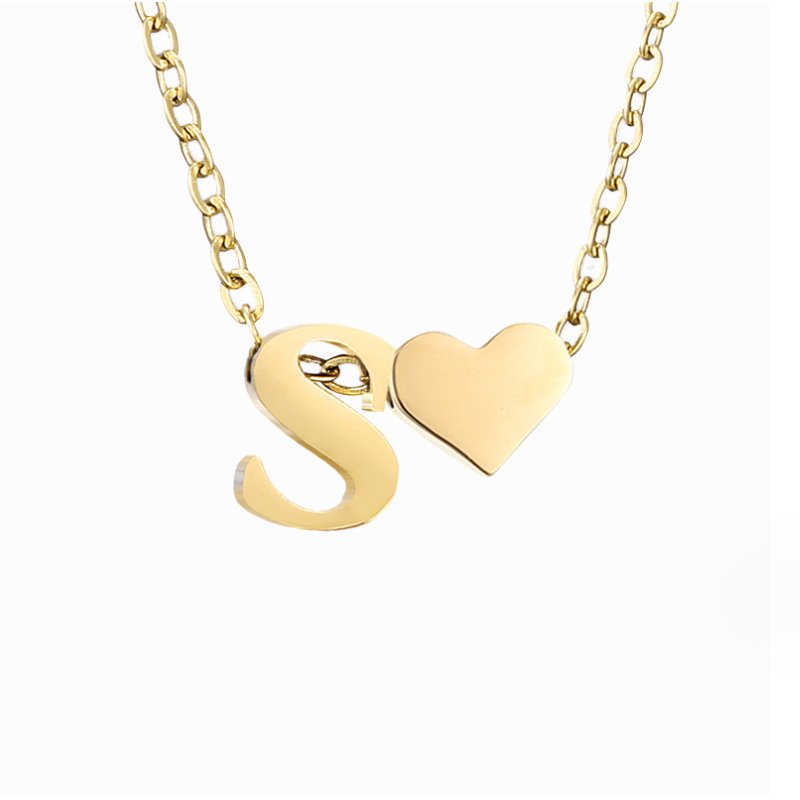 Gold Necklace with Forever Love & Letter Design – Gift, Everyday Wear