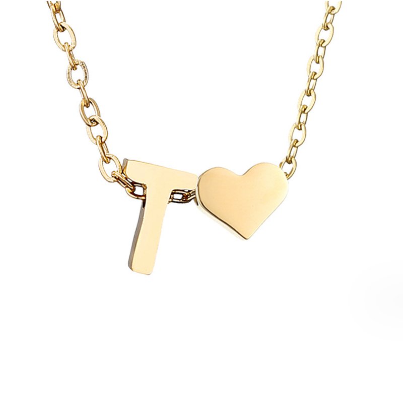 Gold Necklace with Forever Love & Letter Design – Gift, Everyday Wear