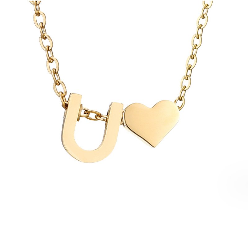 Gold Necklace with Forever Love & Letter Design – Gift, Everyday Wear