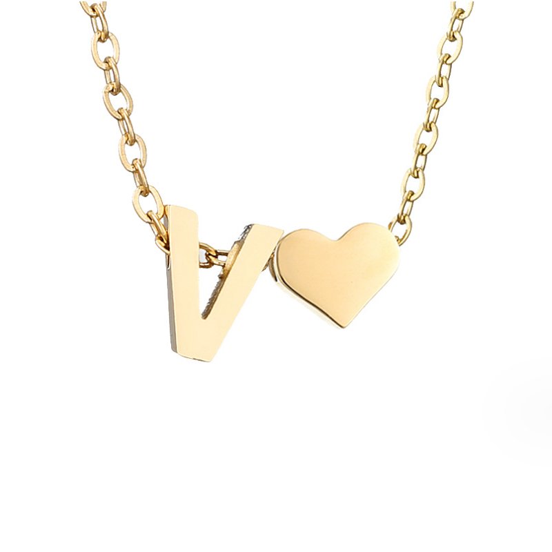 Gold Necklace with Forever Love & Letter Design – Gift, Everyday Wear