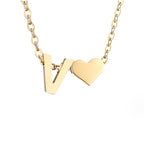 Gold Necklace with Forever Love & Letter Design – Gift, Everyday Wear