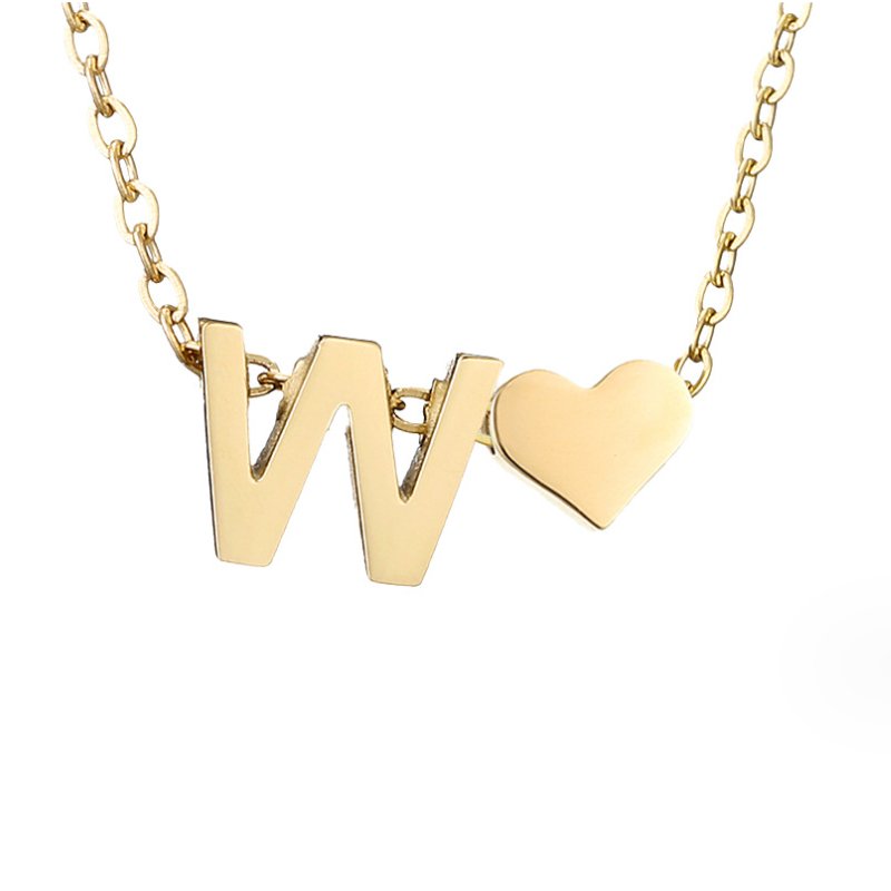 Gold Necklace with Forever Love & Letter Design – Gift, Everyday Wear