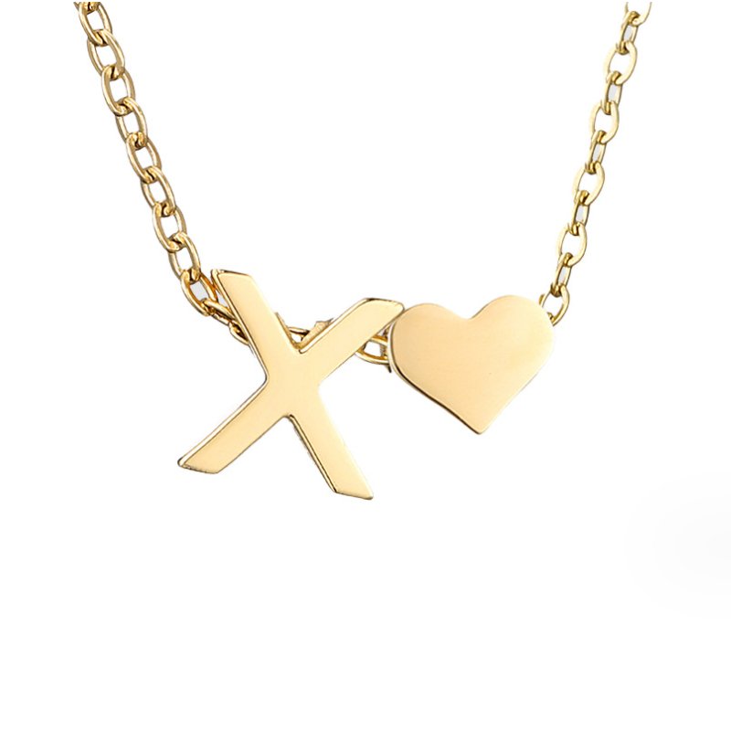 Gold Necklace with Forever Love & Letter Design – Gift, Everyday Wear