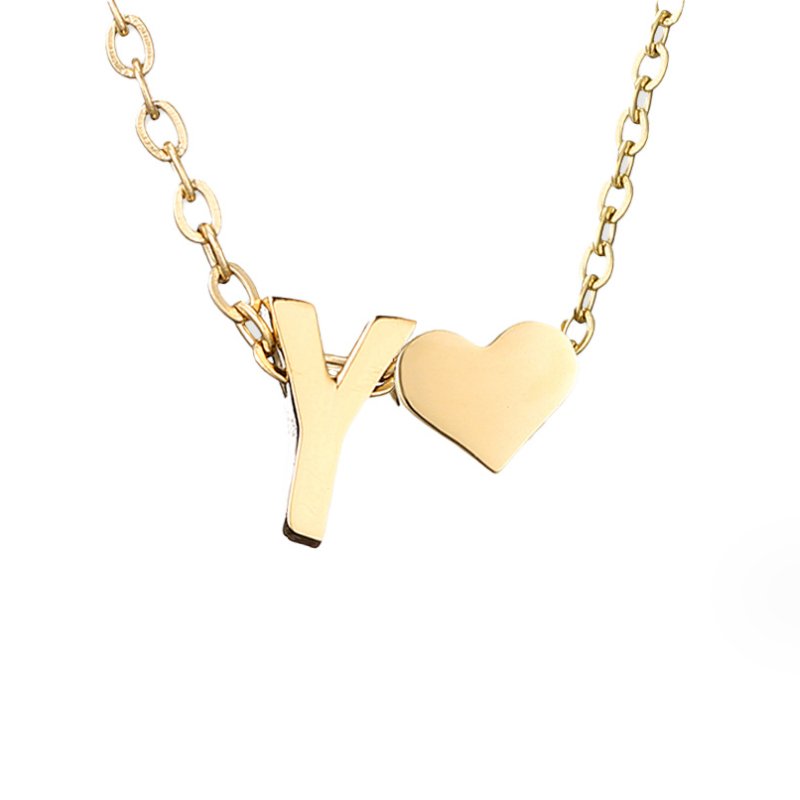 Gold Necklace with Forever Love & Letter Design – Gift, Everyday Wear