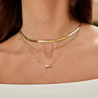 Gold Necklace with Forever Love & Letter Design – Gift, Everyday Wear