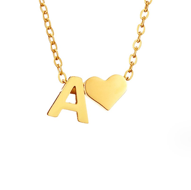 Gold Necklace with Forever Love & Letter Design – Gift, Everyday Wear