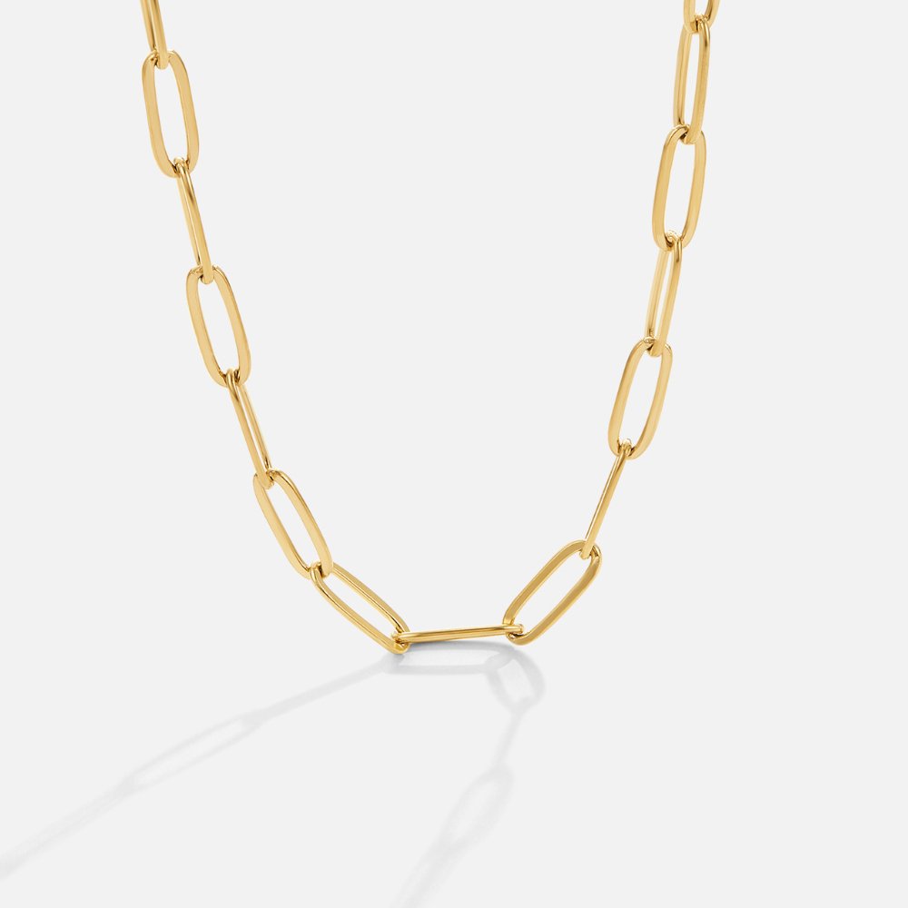 Gold Paperclip Necklace – Everyday Wear, Gift for Her