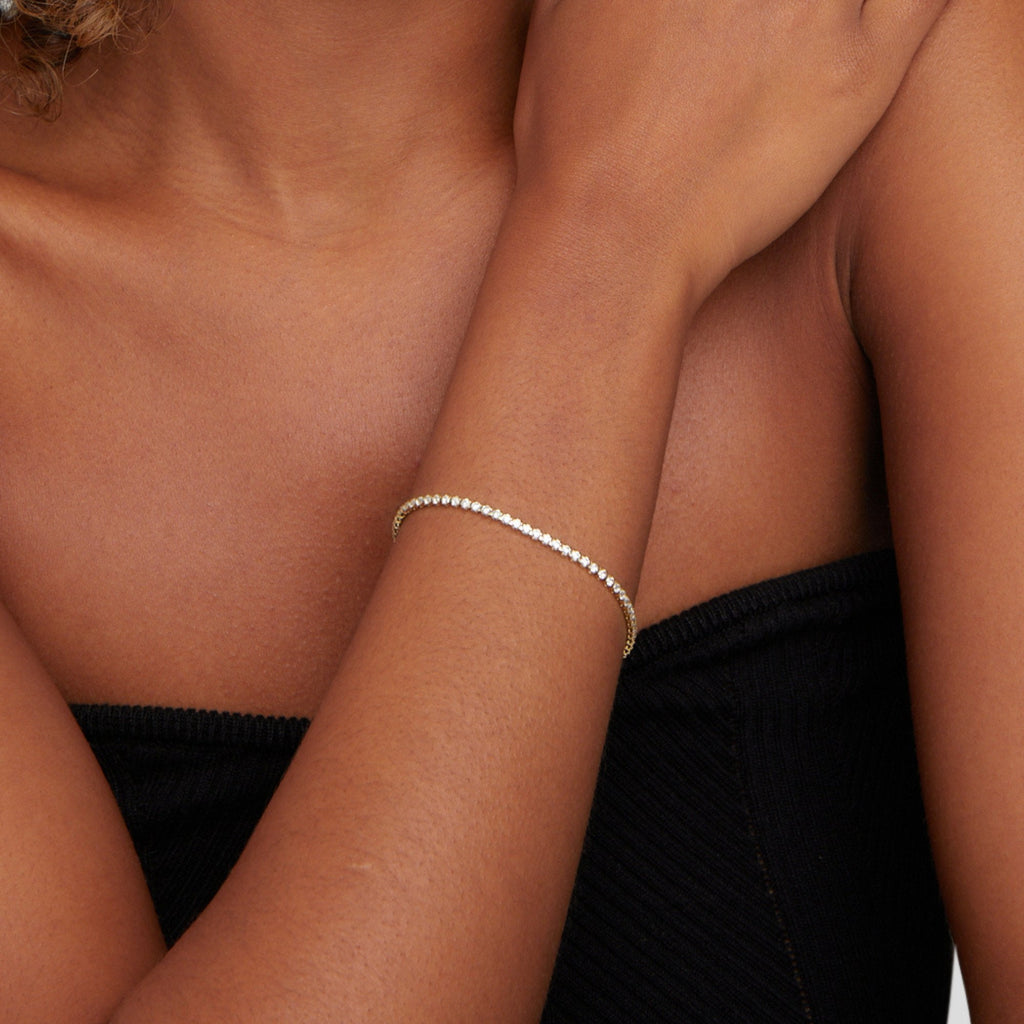 Gold Tennis Bracelet – Elegant Gift, Everyday Wear