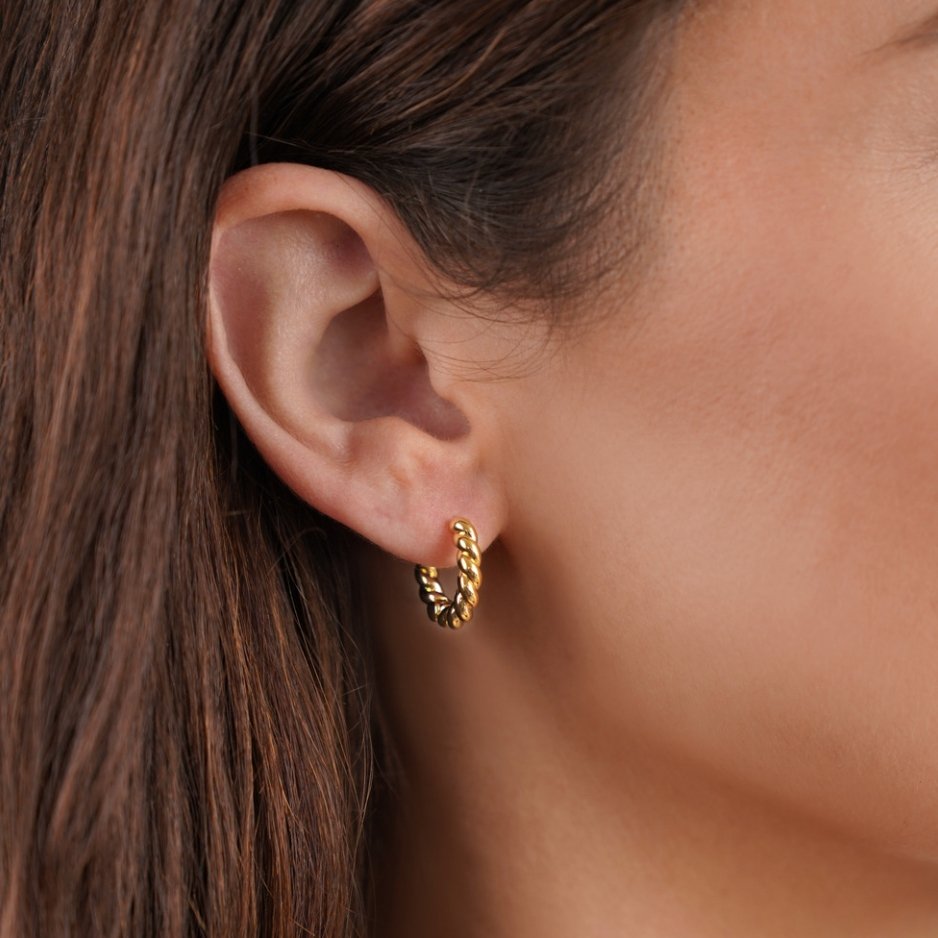 Gold Twist Earrings – Everyday Wear, Gift Idea