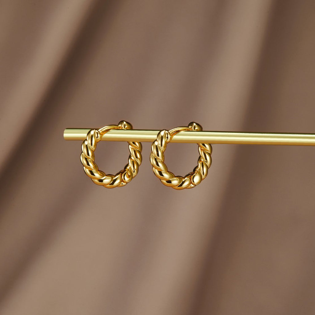 Gold Twist Earrings – Everyday Wear, Gift Idea