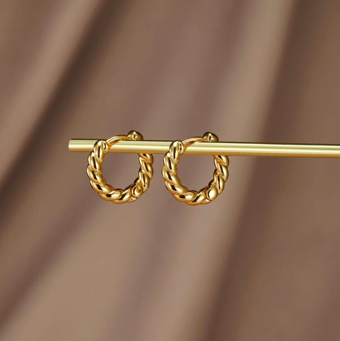 Gold Twist Earrings – Everyday Wear, Gift Idea