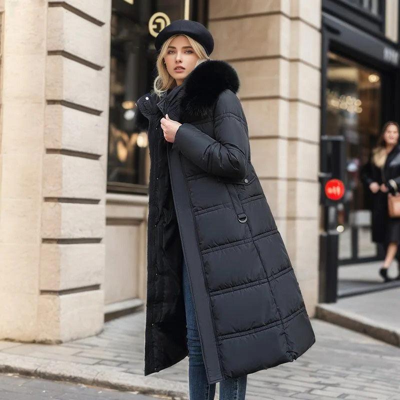High-Collar Insulated Puffer Coat for Women | Warm Stylish Winter Outerwear for Cold Weather