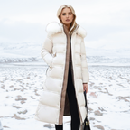 High-Collar Insulated Puffer Coat for Women | Warm Stylish Winter Outerwear for Cold Weather