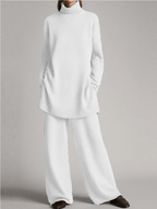 High Neck Women's Lounge Set - Soft Fabric, Comfortable Two Piece Outfit for Relaxation and Casual Wear