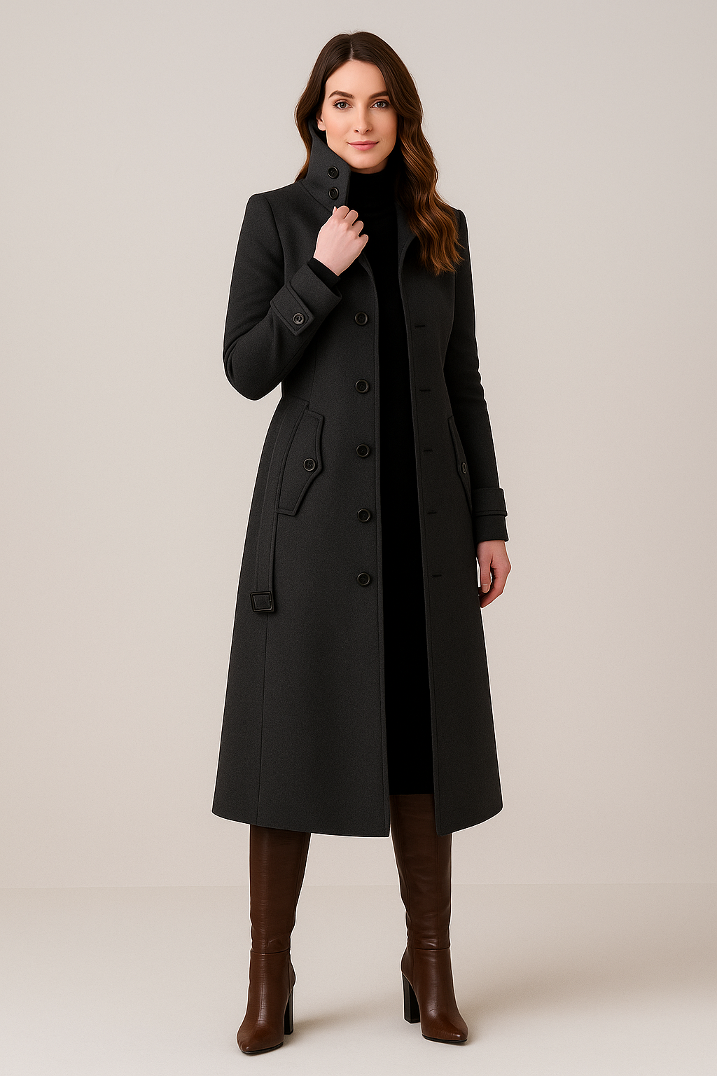 High-Neck Women's Winter Coat | Warm Insulated Outerwear for Cold Weather