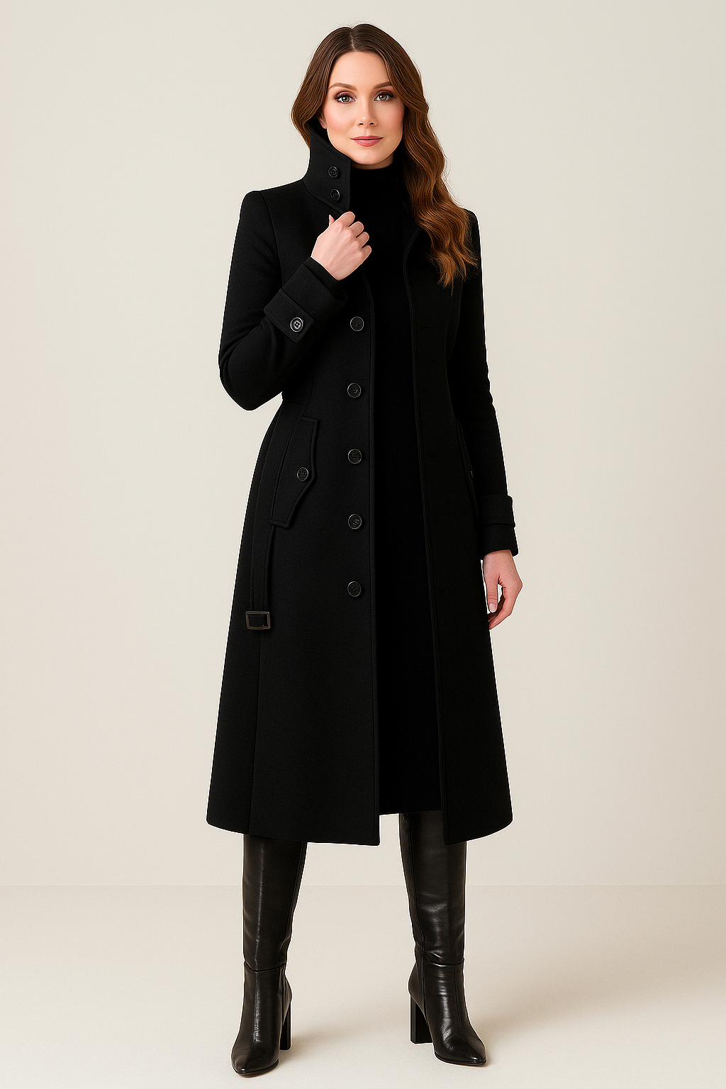High-Neck Women's Winter Coat | Warm Insulated Outerwear for Cold Weather
