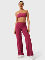 High Waist Flared Pants for Women | Lightweight Summer Fabric | Casual Chic Design | Ideal for Warm Weather Wear