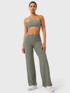 High Waist Flared Pants for Women | Lightweight Summer Fabric | Casual Chic Design | Ideal for Warm Weather Wear