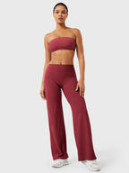 High Waist Flared Pants for Women | Lightweight Summer Fabric | Casual Chic Design | Ideal for Warm Weather Wear