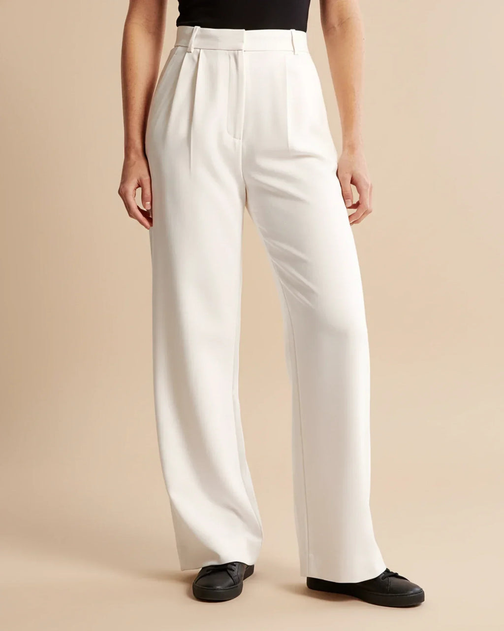 High Waist Pleated Trousers | Tailored Fit | Women's Formal Office Pants | Versatile for Casual and Professional Wear