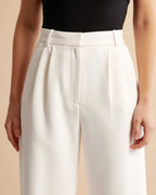 High Waist Pleated Trousers | Tailored Fit | Women's Formal Office Pants | Versatile for Casual and Professional Wear