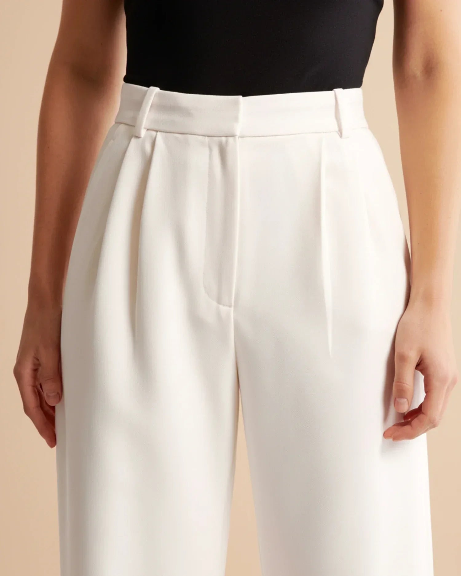 High Waist Pleated Trousers | Tailored Fit | Women's Formal Office Pants | Versatile for Casual and Professional Wear