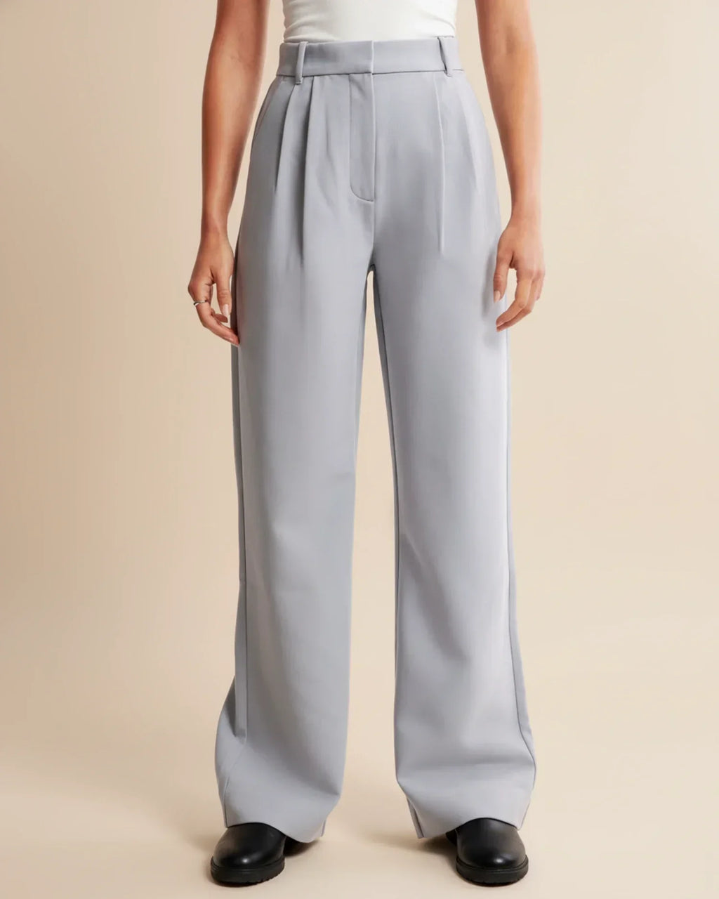 High Waist Pleated Trousers | Tailored Fit | Women's Formal Office Pants | Versatile for Casual and Professional Wear