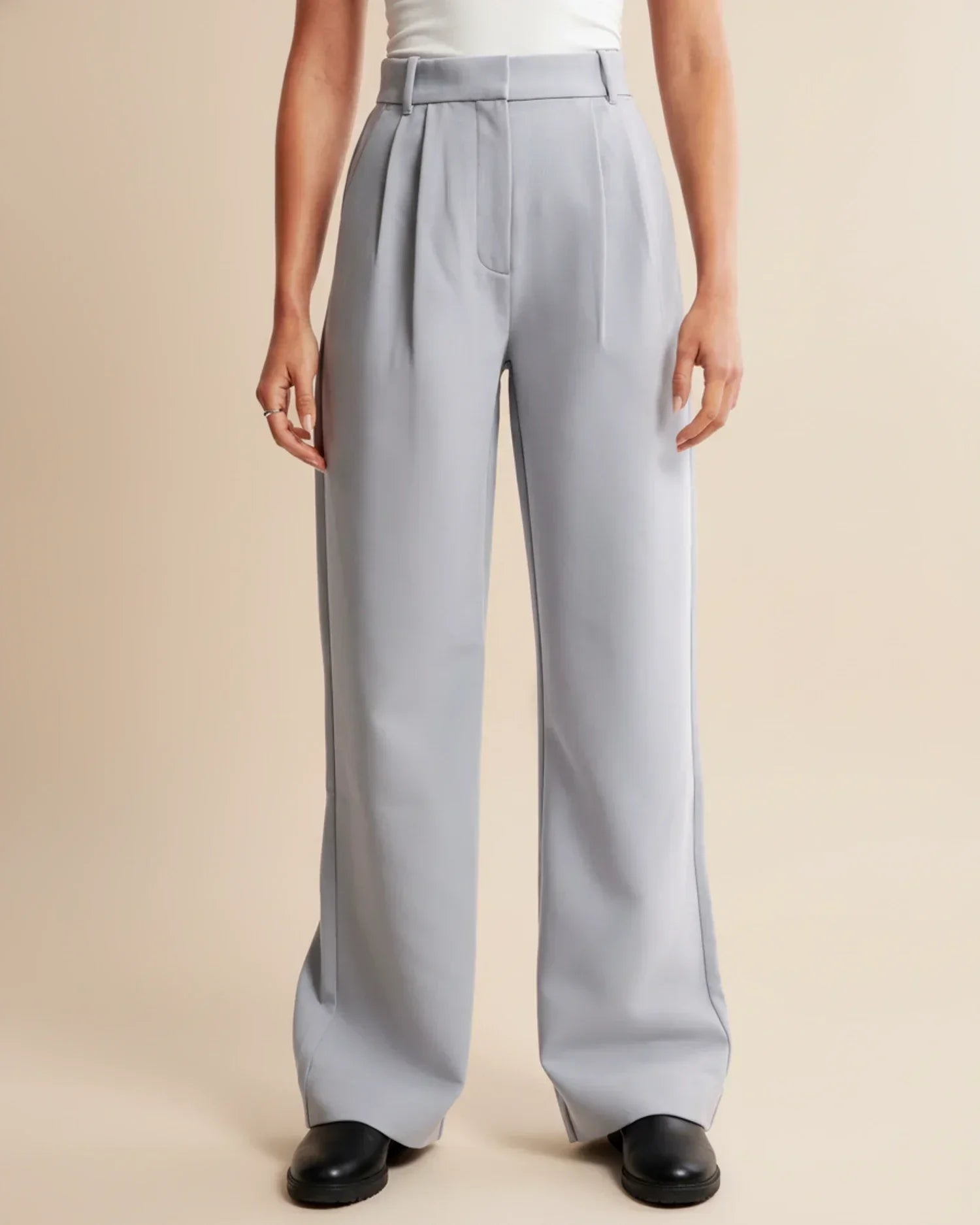 High Waist Pleated Trousers | Tailored Fit | Women's Formal Office Pants | Versatile for Casual and Professional Wear