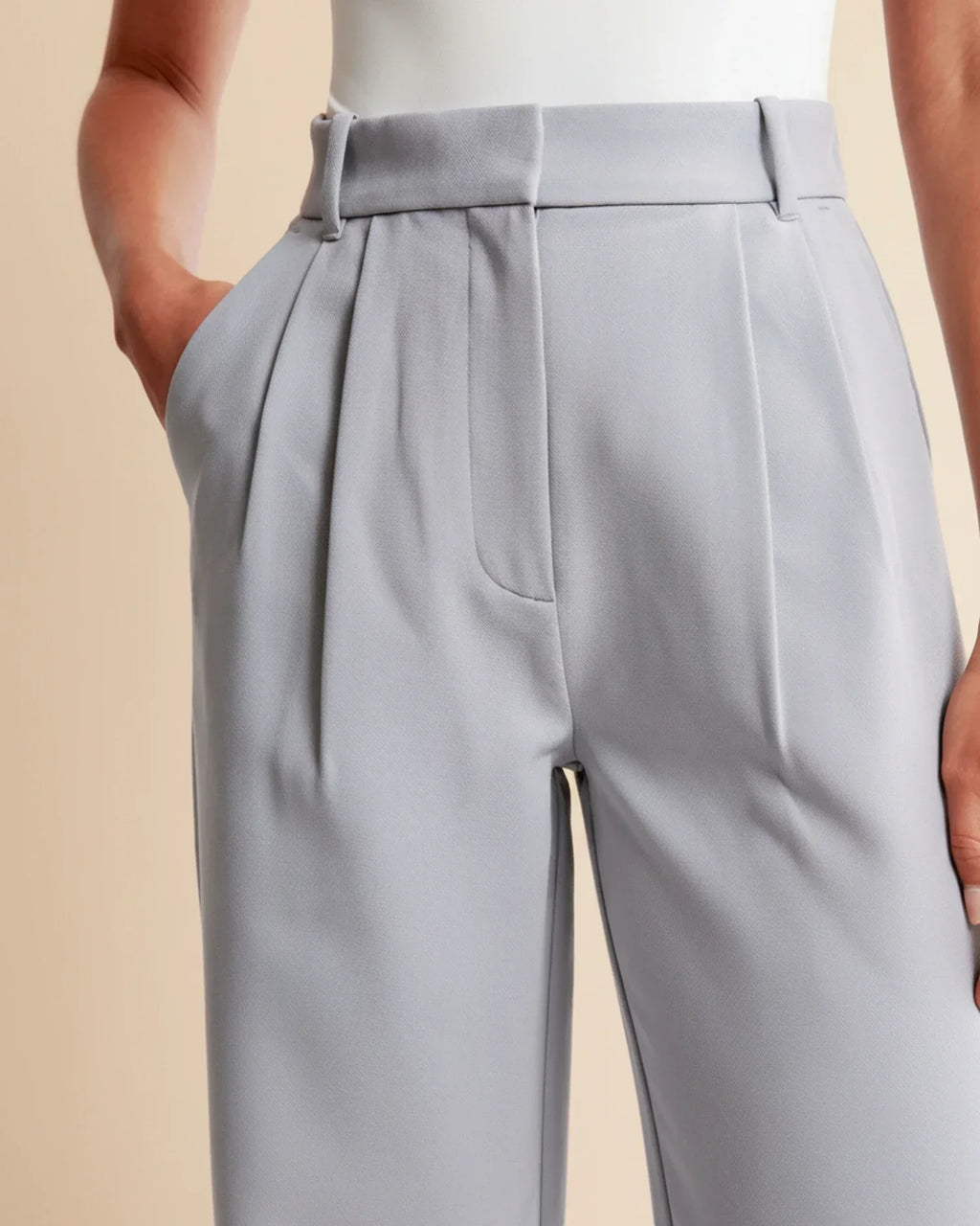 High Waist Pleated Trousers | Tailored Fit | Women's Formal Office Pants | Versatile for Casual and Professional Wear
