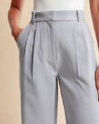 High Waist Pleated Trousers | Tailored Fit | Women's Formal Office Pants | Versatile for Casual and Professional Wear