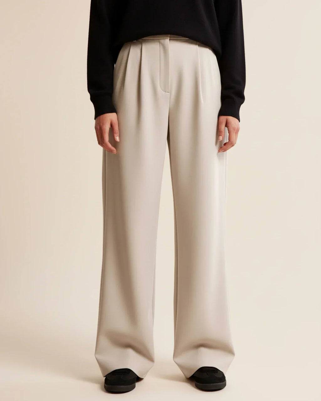 High Waist Pleated Trousers | Tailored Fit | Women's Formal Office Pants | Versatile for Casual and Professional Wear