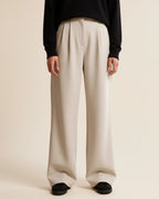 High Waist Pleated Trousers | Tailored Fit | Women's Formal Office Pants | Versatile for Casual and Professional Wear
