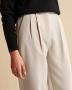 High Waist Pleated Trousers | Tailored Fit | Women's Formal Office Pants | Versatile for Casual and Professional Wear