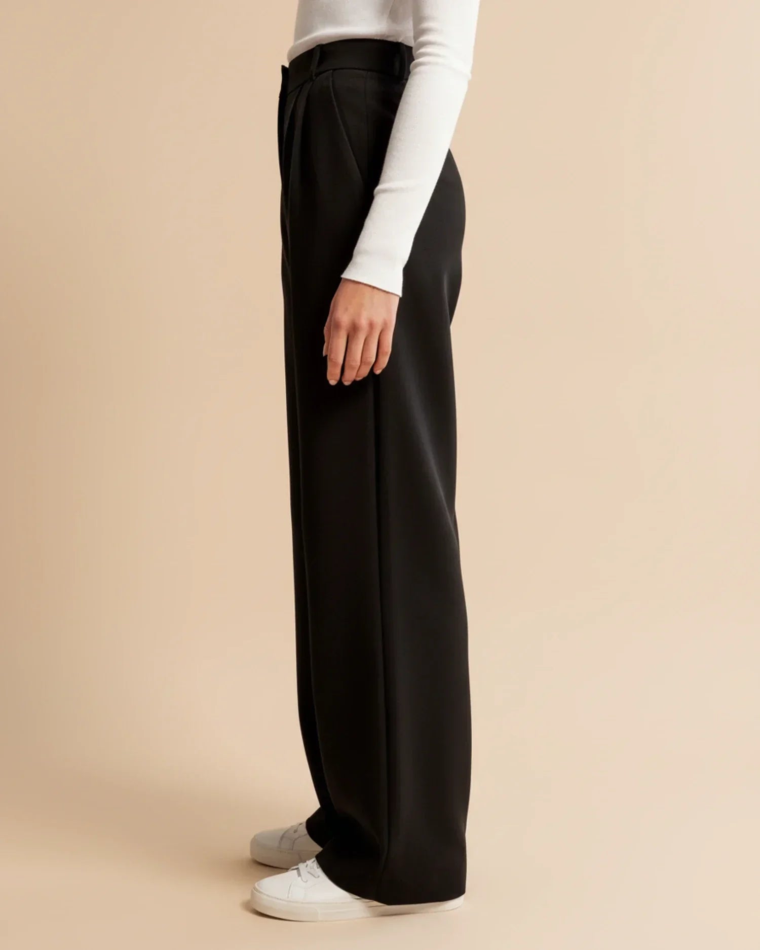 High Waist Pleated Trousers | Tailored Fit | Women's Formal Office Pants | Versatile for Casual and Professional Wear