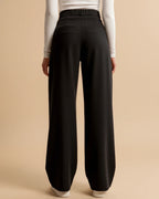 High Waist Pleated Trousers | Tailored Fit | Women's Formal Office Pants | Versatile for Casual and Professional Wear