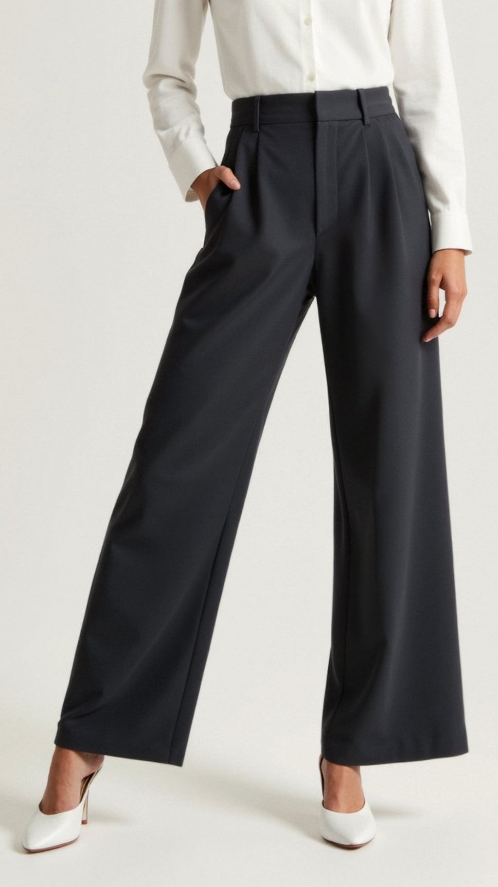High-Waist Wide-Leg Pants for Women | Lightweight Fabric | Casual or Dressy Spring Fashion